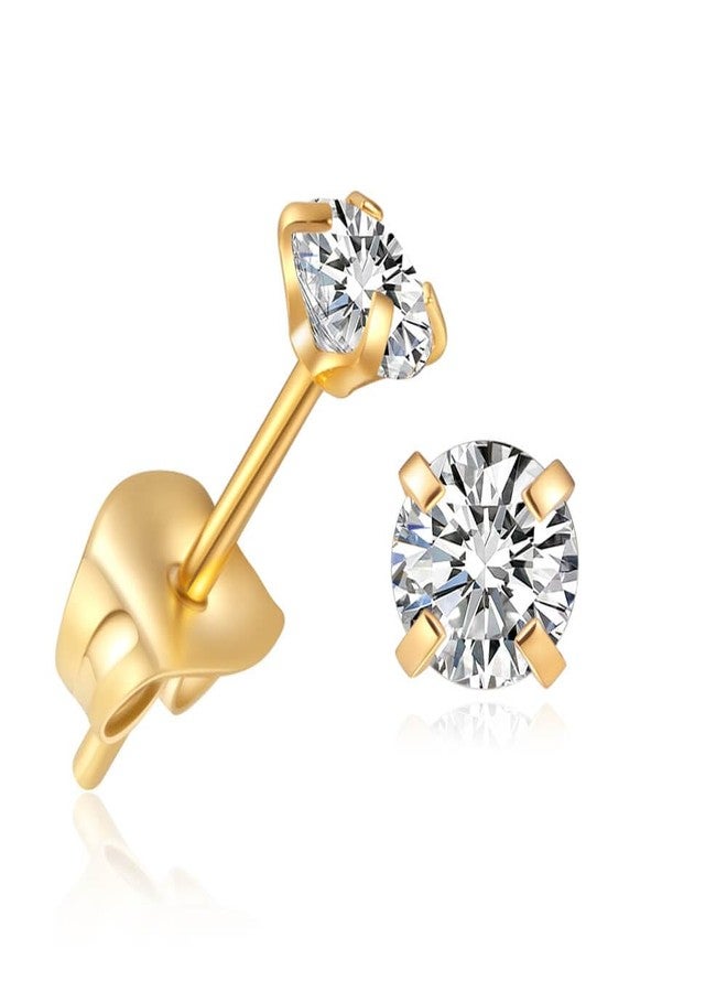 Renkovte Tiny CZ Stud Earrings for Women Girls,Minimalist 3mm Cubic Zirconia Earrings Studs for Cartilage Helix Tragus Piercing Jewelry Hypoallergenic(3mm CZ,Gold) - Image 1